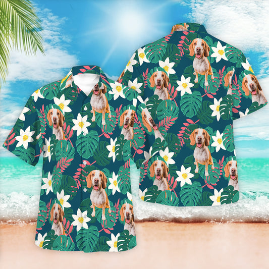 Custom Photo Monstera Leaves Hawaiian Shirt N10114